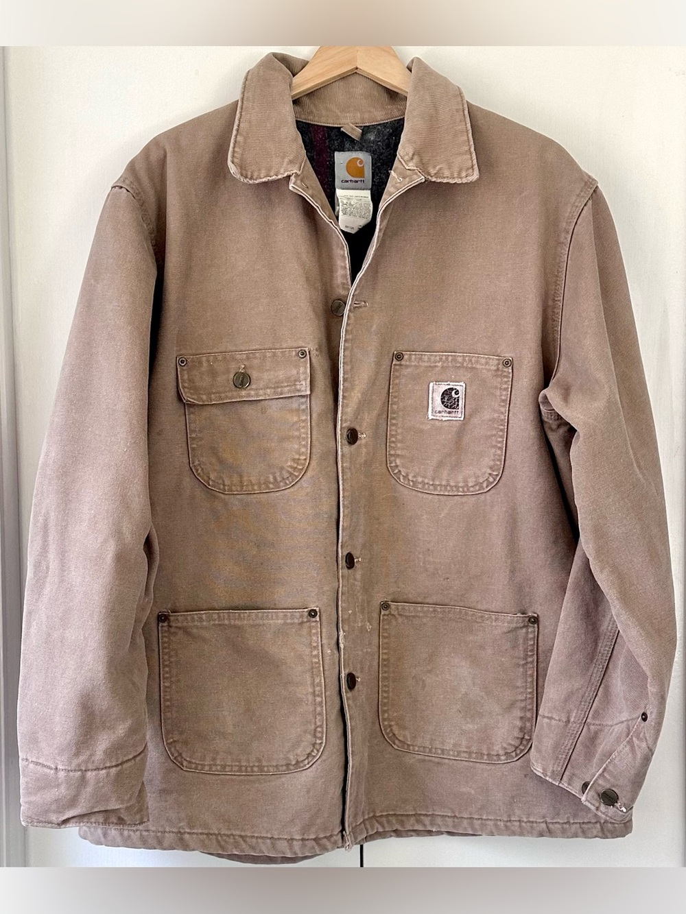 Vintage 2003 Carhartt Chore Coat Jacket Size Large in Saddle C02 SDL